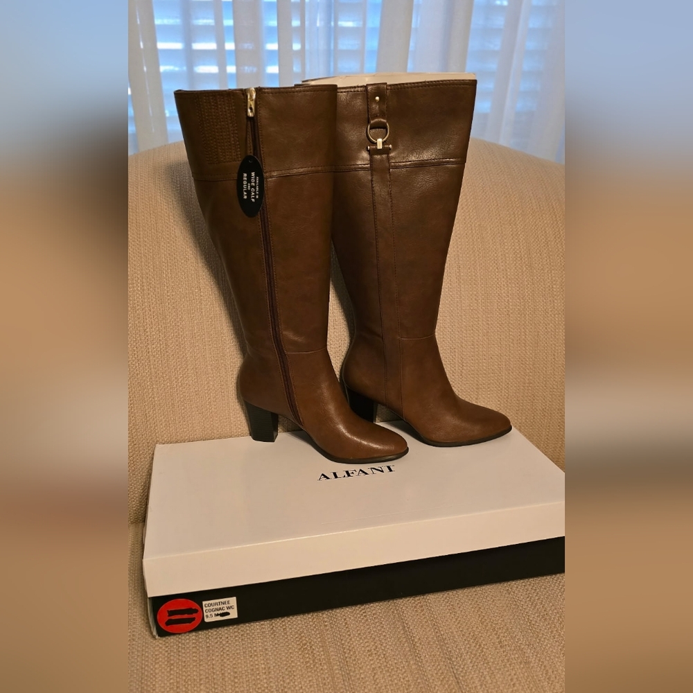 Alfani Brown Heeled Boots Elegant Style